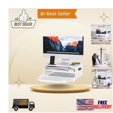 Stylish Wooden Monitor Stand Riser - 16.5 Inch, Ideal for Home Office Desktop picture
