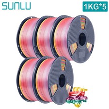 SUNLU 5x1KG PETG PLA PLA+2.0 SILK ABS ASA TPU 3D Printer Filament 1.75mm 5KG picture