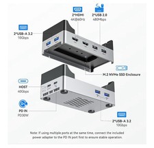 ANYOYO 40Gbps Mac mini M4 Dock, Aluminum Stand with 8TB M.2 NVMe SSd Enclosure picture