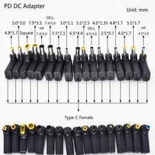 1pc Universal Notebook Laptop DC Plug to Type-C Female Adapter 17 Sizes Optional picture