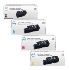 4 x Genuine Toner DELL E525 E525w / DPV4T H5WFX G20VW 3581G Cartridges Set picture