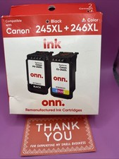 Ink Cartridge ONN (Reman) Canon Compatible 245XL Black & 246XL Color 7/2026 picture