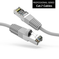 20 Pack of 8Ft CAT7 Shielded (SSTP) 600MHz Ethernet Network Booted Cable Gray picture