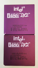 2PCS Intel 486DX2-66 antique gold-plated CPU with high collectible value picture