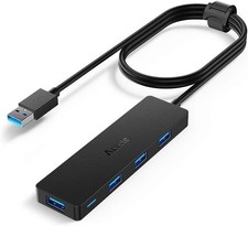 USB Hub 3.0 Splitter with 4ft Extension Long Cable Cord, 4-Port Ultra-Slim Multi picture