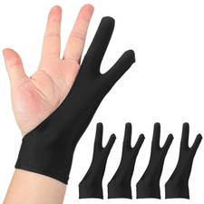 4Pack Artist Drawing Glove S Size Two Fingers Graphics Painting Glove Black picture