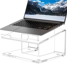 Clear Acrylic Ergonomic Desktop Laptop Stand Riser Fits 1015.6