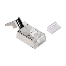 10 Pack of RJ45 plug with tail clamp for CAT6A 28AWG Armored Cable 50pack Jar picture
