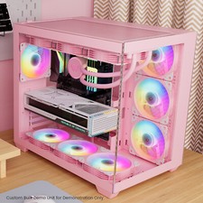 Vetroo AL900 ATX Mid Tow Computer PC Case Tempered Glass w/ARGB & PWM FDB Fan x1 picture