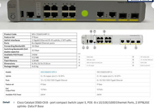 Cisco WS-C3560CX-8PC-S 8 Port Rack Mountable Catalyst Switch picture