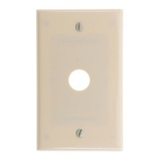 LEVITON 86017 TELEPHONE/CABLE WALL PLATE, 001-000 SIZE, 1 GANG, IVORY picture
