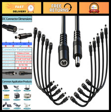 10pcs 5.5mm x 2.1mm DC Power Extension Cable, 1FT Male to Female, 18 AWG, 12V/24 picture