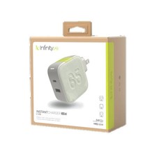 INFINITY LAB InstantCharger 65W 2 USB, Powerful USB-C & USB-A Gan PD Charger NEW picture