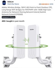 Adalov Wireless Bridge, 3KM 5.8G Point to Point Outdoor CPE picture