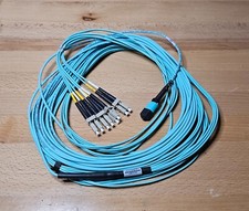 7m-10m OM3 MTP 12 to LC 8 Fiber Breakout Cable (50/125) Corning ClearCurve picture