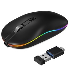 LED Wireless Mouse with Type-c Charging Port, 2.4G Rechargeable Slim Silent M... picture