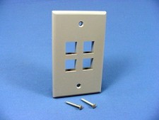 Leviton 41080-4GP Gray 1-Gang 4-Port Unbreakable Nylon Standard Wallplate Cover picture
