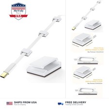 AGPTEK Flat Ethernet Cable Clips, 100 PCS Adhesive Wire Clips, White | Flat C... picture