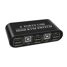 4k HDMI KVM Switch 2 in 1 out 3 ports USB for keyboard, mouse, printer monitor picture