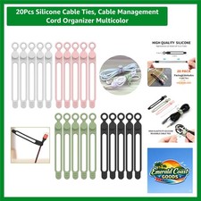 Versatile 20PCS Silicone Cable Ties - 4.2 Inch for Cables & Household Items picture