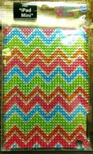 iPad Mini Rhinestone Case Hard Shell GEN 1 / 2 / 3 Bling Pink Blue Green Chevron picture