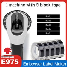3D Embossing Label Maker with 5 Color Label Tapes 3/8