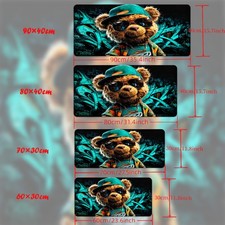 1pc of Graffiti Teddy Bear Mouse Pad, Gaming Keyboard Additions Mouse Mat, Off picture