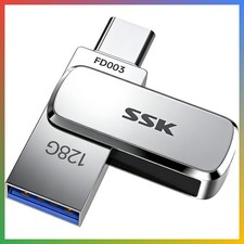 128GB USB C USB A Flash Drive Thumb Stick Memory Metal 240MBs Portable picture