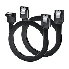 SATA Cable III Right Angle & Straight, 2-Pack SATA Data Cables 90 Degree + SATA picture