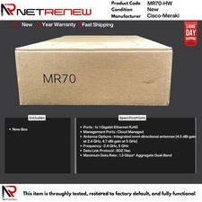 NEW Unclaimed Cisco  Meraki MR70-HW  Wireless Access Point Cloud Managed picture