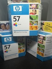Lot of 3 Hp 57 C6657AN Tri-Color Inkjet Print Cartridge NEW SEALED EXP 2008 picture