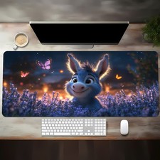 Large Mouse Pad Featuring a Cartoon-Style Mandala Flower Field with a Cute Don picture