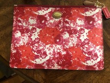 Coach Flower Print Signature Medium Tablet Tech Case Pouch F67784 NWT picture