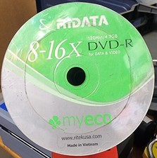 50 Pack Blank Ridata 8 - 16X DVD-R for Data & Video 120 Min/4.7GB myeco NEW picture