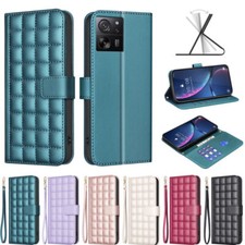 Luxury Grid Leather Wallet Magnetic Cover Case For S25 S24 Ultra S23 FE S21 S22 picture