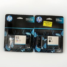 Genuine HP 65 Lot Of 2 Color & Black Ink Cartridges- 2 Packs - Exp 2023 picture
