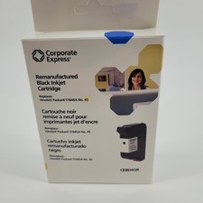 Corporate Express Ink Jet Cartridge CEBIJ45R Black Replaces HP 45 51645A NEW picture