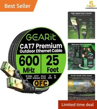 Ultra-Durable Cat7 Outdoor Ethernet Cable 25ft - Fast, Reliable & UV Resistant picture