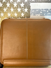 Levenger Brown Leather Padded Laptop Briefcase picture