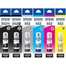 AU Epson T552 EcoTank 552 Ink Toner Bottle Value Pack Black Photo Grey Cyan picture