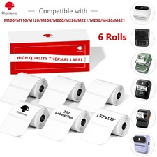 6 Roll Phomemo Thermal Label Self-Adhesive Sticker Paper for M110/M100/M220/M108 picture