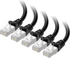 Cable Matters 10Gbps 5-Pack Snagless Shielded Cat 6A Cable, 5ft, Black picture