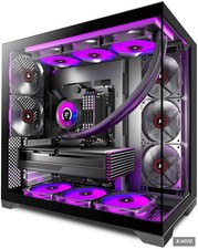 PC CASE ATX 5 Fans Pre-Installed,Type-C Mid Tower Computer Case with Full-View picture