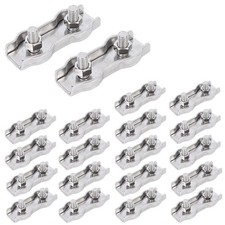 20pcs 1/8 Inch M3 Stainless Steel Duplex Wire Rope Clip Cable Clamp picture