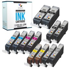 CMYi 12PK Canon 220 221 Value Pack Ink Cartridges for PIXMA MP640 MP980 MP990 picture