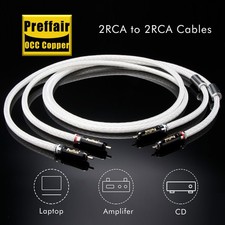 OCC Silver Plated Braided HiFi Audio RCA Cables Signal Wire Interconnect Cable picture