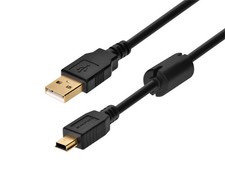 Monoprice USB-A to Mini-B 2.0 Cable - 5-Pin, 28/24AWG, Gold Plated, Black, 3ft picture