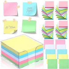 Janlaugh 2500 Sheets 3.4'' x Non Sticky Notes Memo Cube Pastel Colors picture