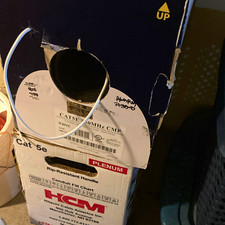 HCM Cat5e CMP Plenum Bulk Ethernet Cable 1000 ft White, Raw to Raw picture