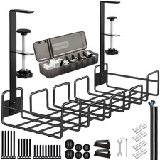 Cable Management Tray, No Drill Wire Management Rack, Office Wire Organizers ... picture